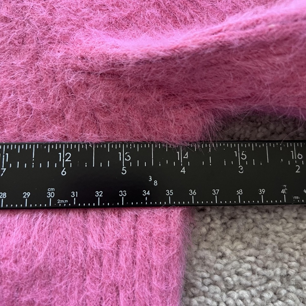 The Ragged Priest Eyelash Fuzzy Knit Sweater‎ Womens S Pink Crop Zip - Picture 9 of 12